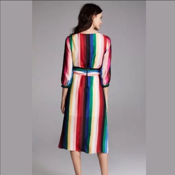 ALICE + OLIVIA Rainbow Stripe Dress - Picture 2 of 7